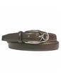 Skinny Leather Belt With Silver Buckle