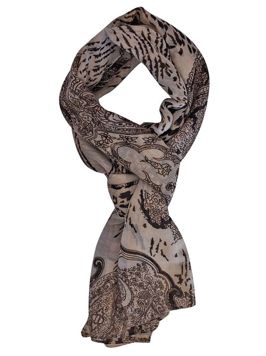 Silky Regal Print Scarf Shawl