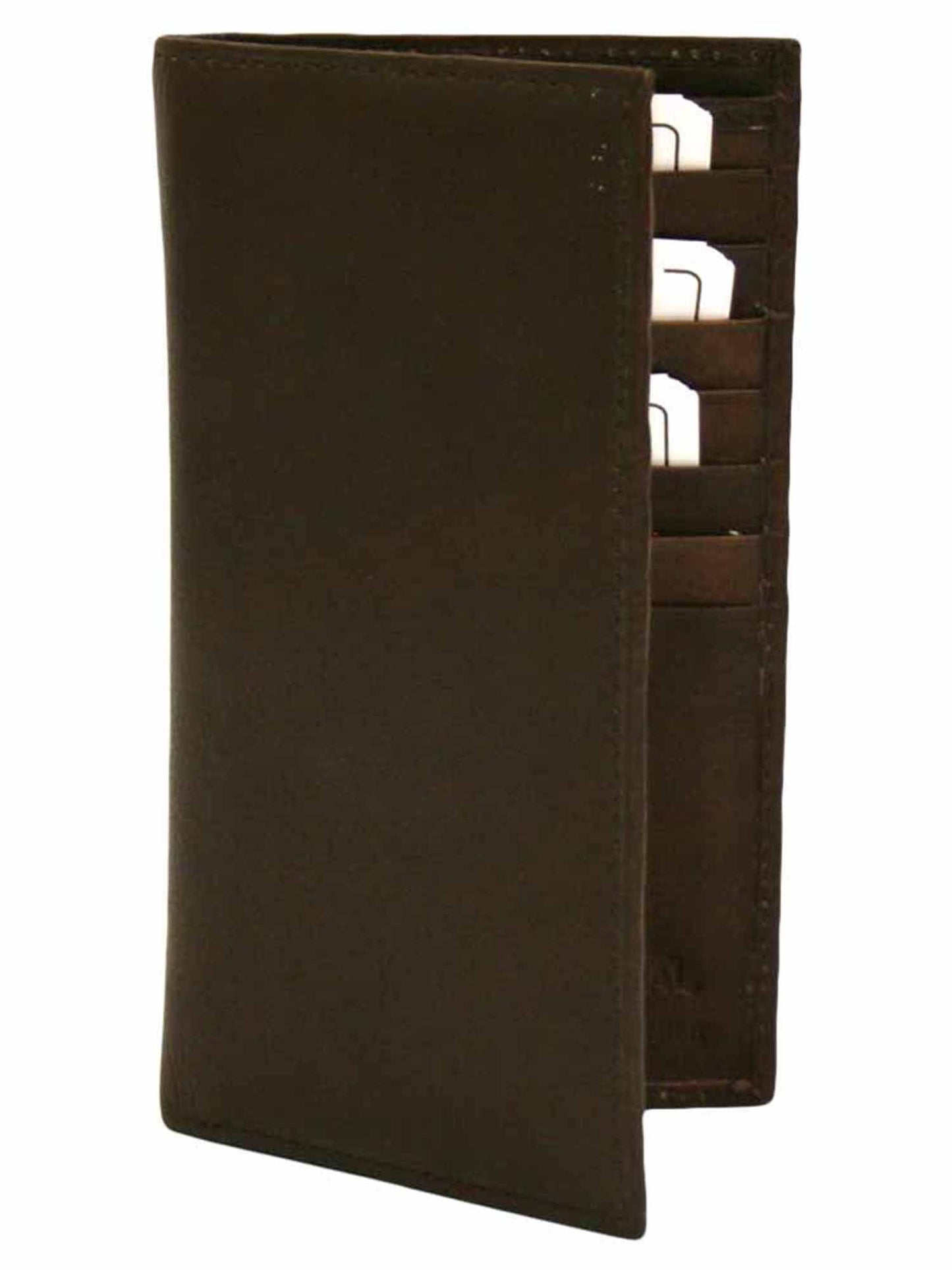 Leather Long Checkbook Holder Wallet