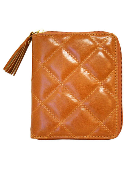 Quilted Buxton Zip Around Slim Cardex Wallet