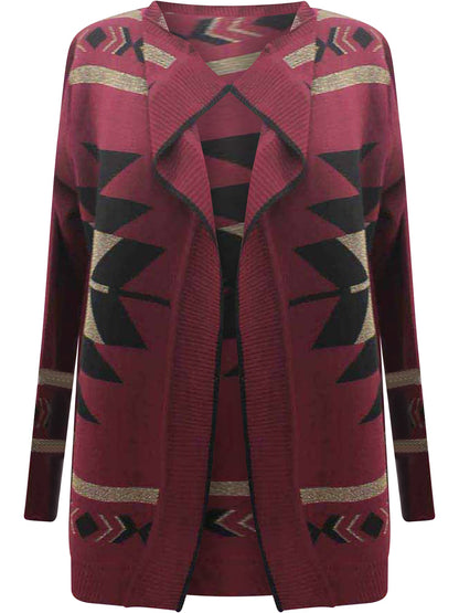 Tribal Print Cardigan Sweater