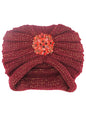 Knit Turban With Beaded Broach