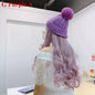 Free Shipping For Hivava Colorful Knitting Hat With Removable Long Curly Wig 2