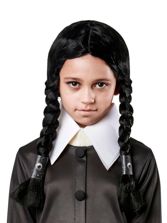 Free Shipping For Girls' Addams Family Animated Movie Wednesday Addams Wig