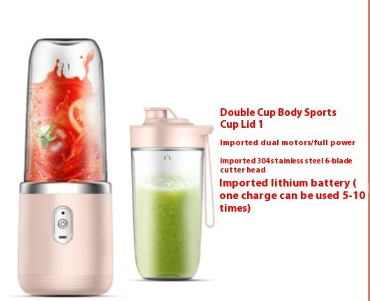 Free Shipping For6blade Portable Blender Mini Juicer Cup Extractor Smoothie USB Charging Fruit Squeezer Blender Food Mixer Ice Crusher Portable Juicer Machine