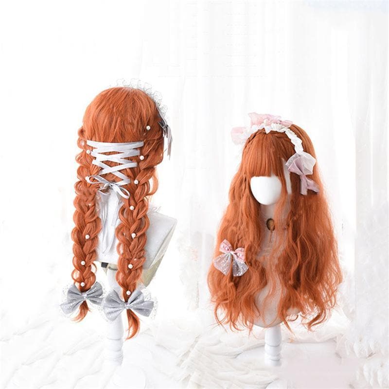 Free Shipping For Hivava Lolita Pumpkin Long Curly Wig