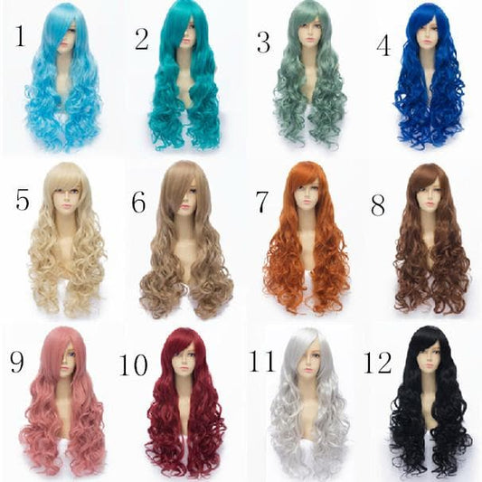 Free Shipping For Hivava 12 Colors  Lolita Cosplay Curl Wig 75cm