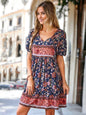 Floral Puff Sleeve Bohemian Dress