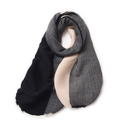 Contrast Color Imitation Cashmere Warm Shawl Scarf