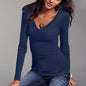 Deep V-neck Slim T-shirt