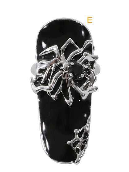 New Fashion Punk Spider Press-On Nails Fingertip Ring-Homeundewear