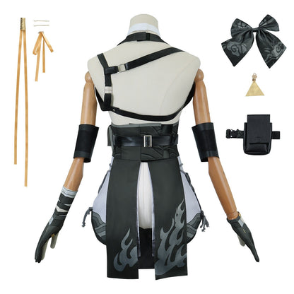 Free Shipping For_uthering Waves Game Chixia Yangyang Baizhi Rover Women Black Outfit Cosplay Costume