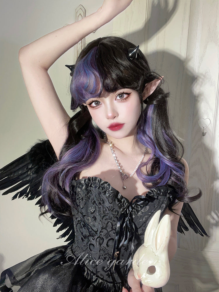 Free Shipping For Hivava Anna Vampire Purple Black Mix Lolita Wig