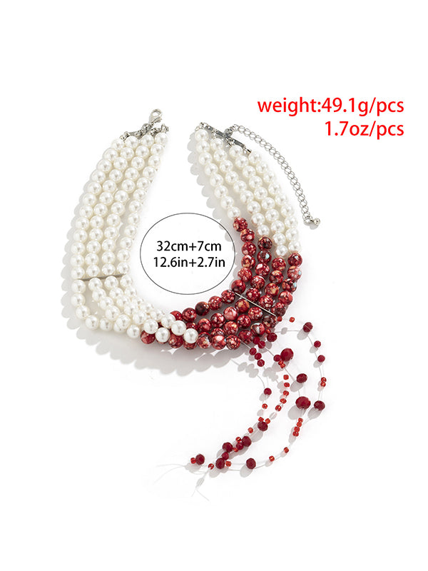 Original Stylish Beads Tasseled Halloween Necklaces Accessories-Homeunderwear