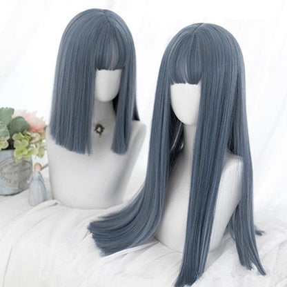 Free Shipping For Hivava Green/Blue Natural Straight Lolita Cosplay Wig