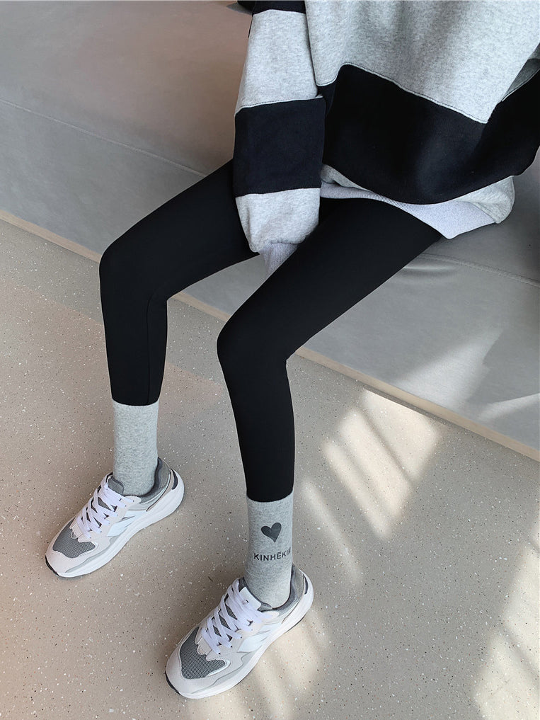 Casual Skinny Leg Keep Warm Solid Color Leggings-Homeunderwear