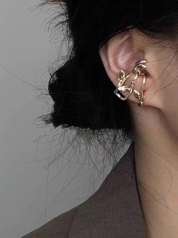 Statement Alloy Leaves 1 Piece Single Earring