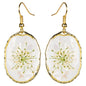 Free Shipping For DRIED FLOWER OVAL EARRINGS