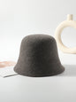 Simple Solid Color Wool Bucket Hat-Homeunderwear