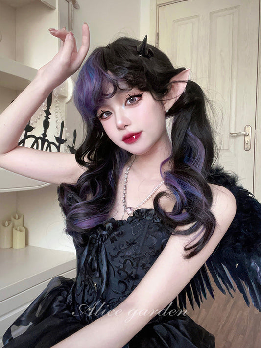 Free Shipping For Hivava Anna Vampire Purple Black Mix Lolita Wig