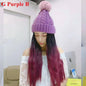 Free Shipping For Hivava Colorful Knitting Hat With Removable Long Curly Wig 6