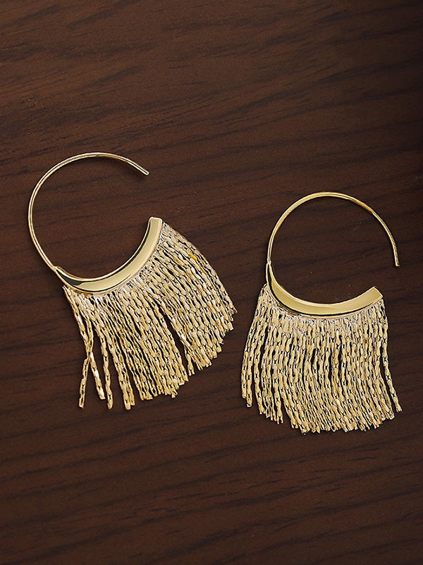 Geometric Tasseled Normcore Drop Earrings