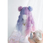 Free Shipping For Hivava Purple-Pink Lolita Bunny Bonnie Long Curl Wig