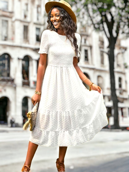 Double Textured Tiered Dress