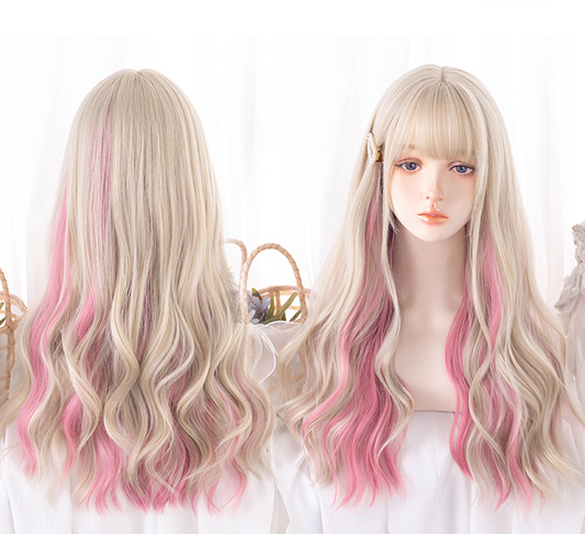 Free Shipping For Hivava Lolita Gold Pink Wig