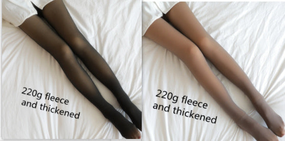 Fake Translucent Plus Size Leggings Fleece Lined Tights Fall And Winter Warm Fleece Pantyhose Women Fleece Lined Pantyhose Thermal Winter Tights