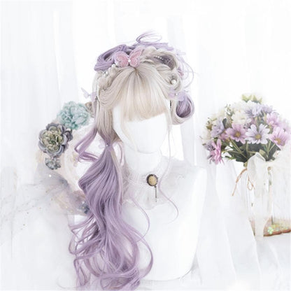 Free Shipping For Hivava Cute Pastel Silver Light Purple Curly Princess Lolita Wig