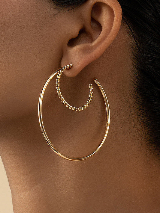 Geometric Textured Earrings Accessories Ear-Ring