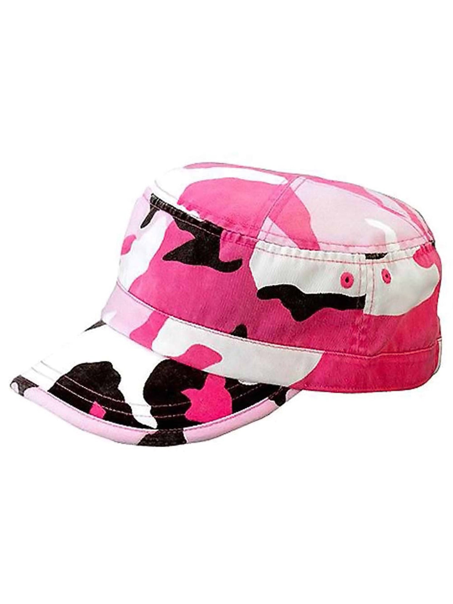 Pink Camouflage Print Cotton Cadet Cap