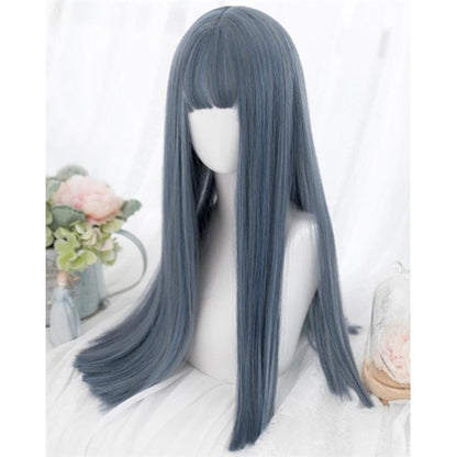 Free Shipping For Hivava Green/Blue Natural Straight Lolita Cosplay Wig