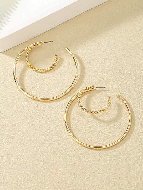 Geometric Textured Earrings Accessories Ear-Ring