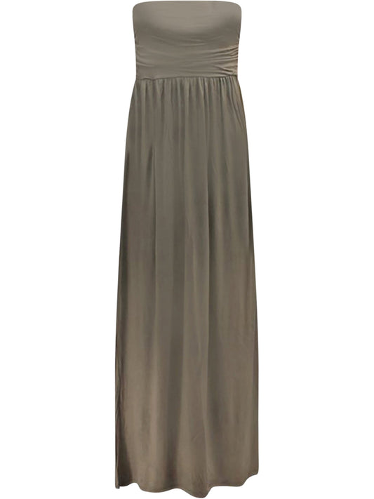 Taupe Long Strapless Maxi Dress Size Small