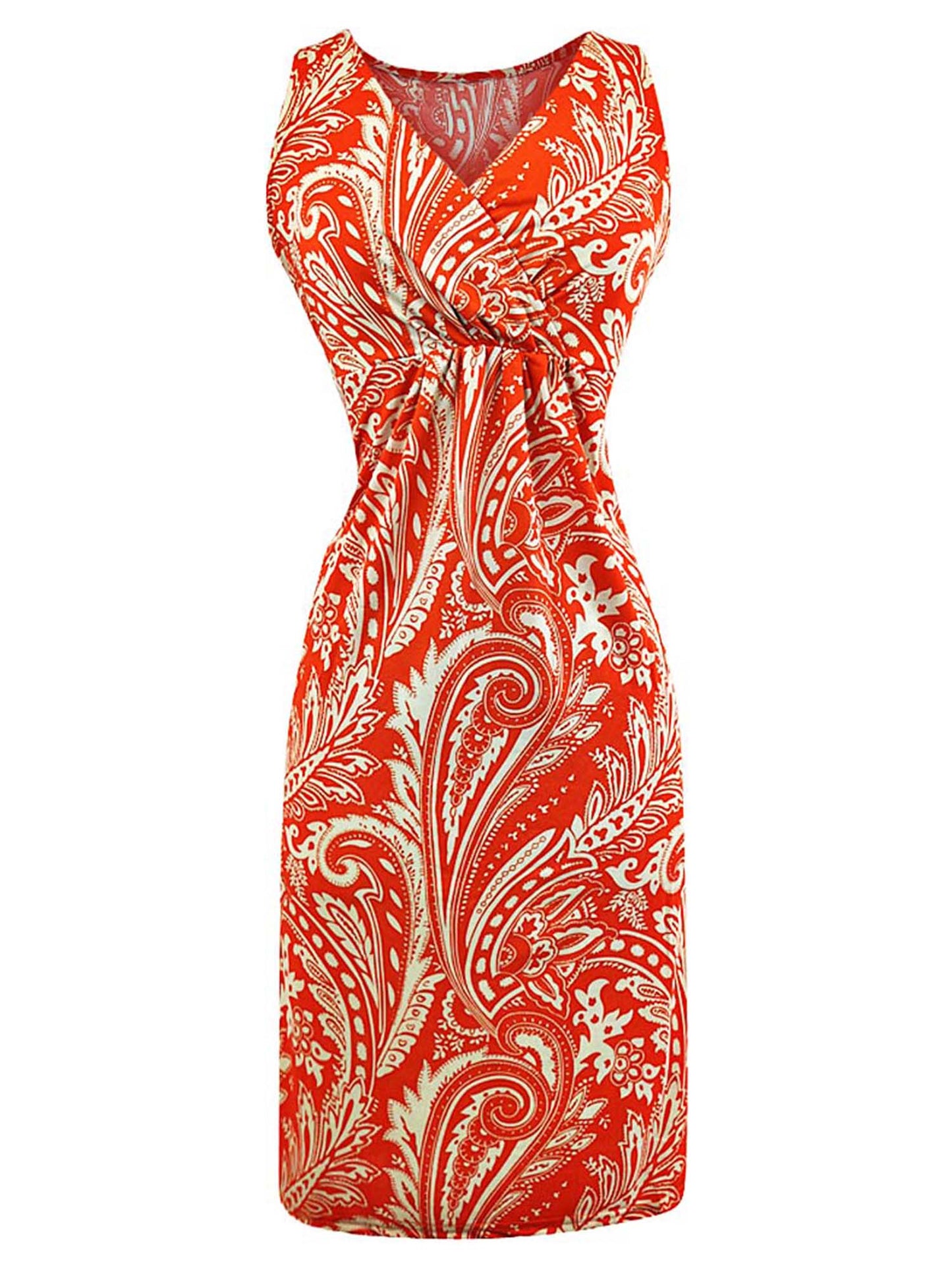 Sleeveless Paisley Print Bohemian Sundress