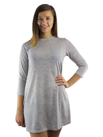 Long Sleeve Midi Shift Dress