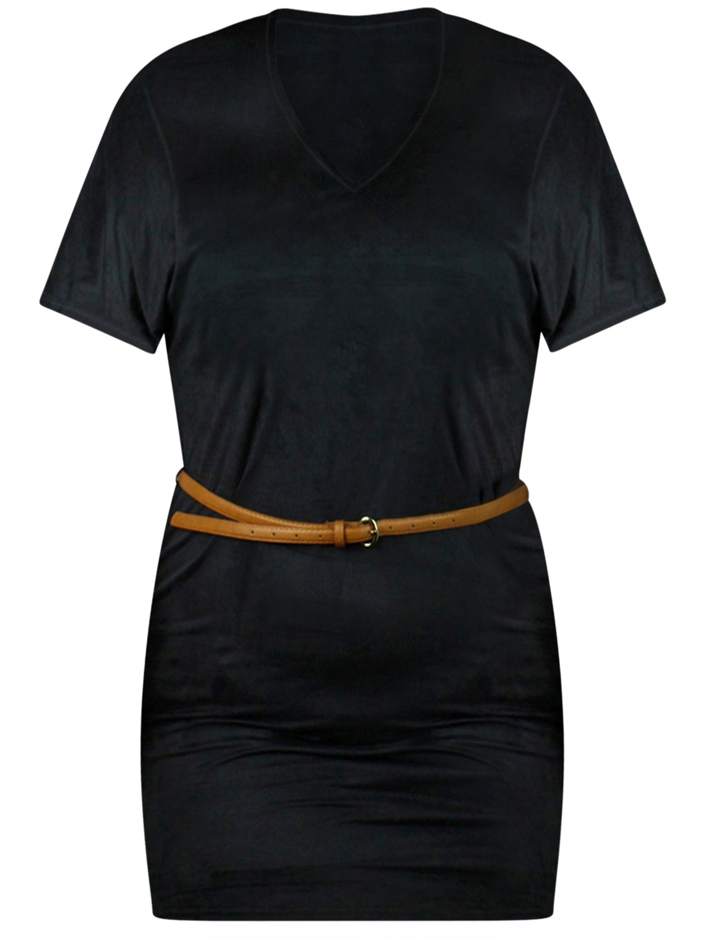 Plus Size Tunic Dress With Skinny Belt