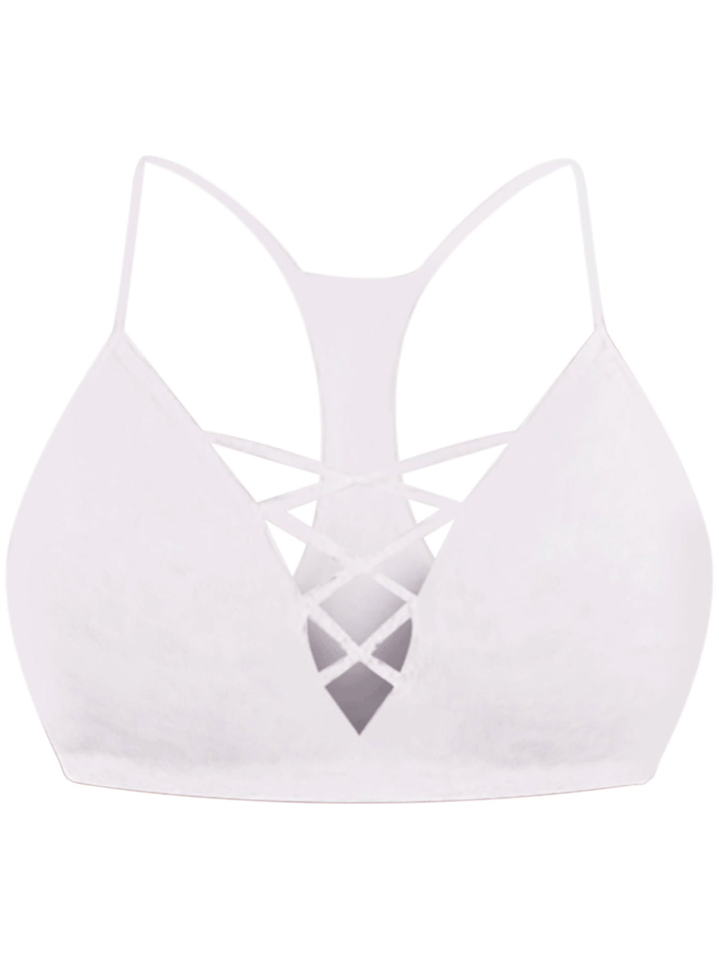 Crisscross Ribbed Knit Racerback Bralette