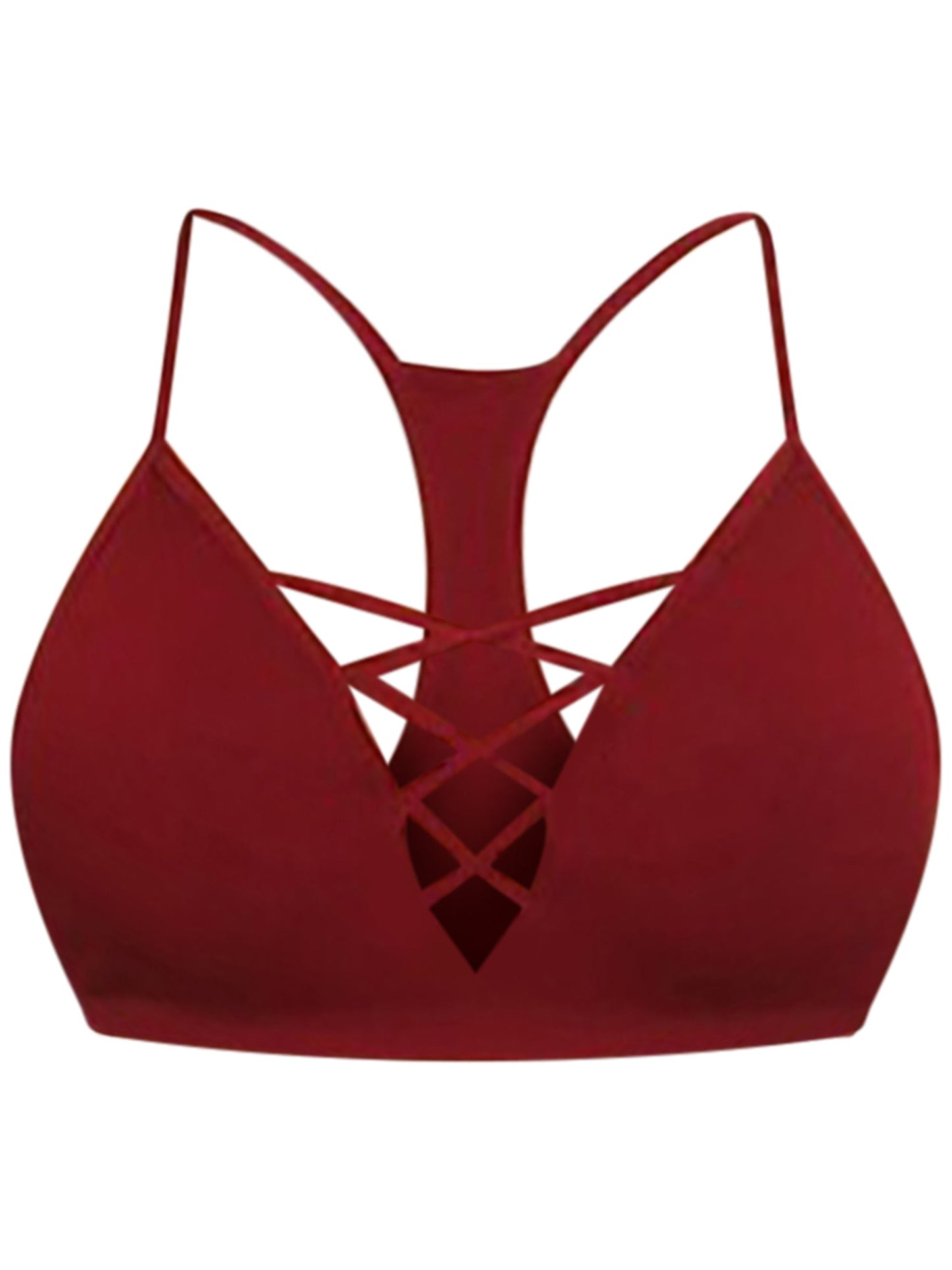 Crisscross Ribbed Knit Racerback Bralette