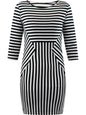 Black And White Striped Womens Bodycon Dress