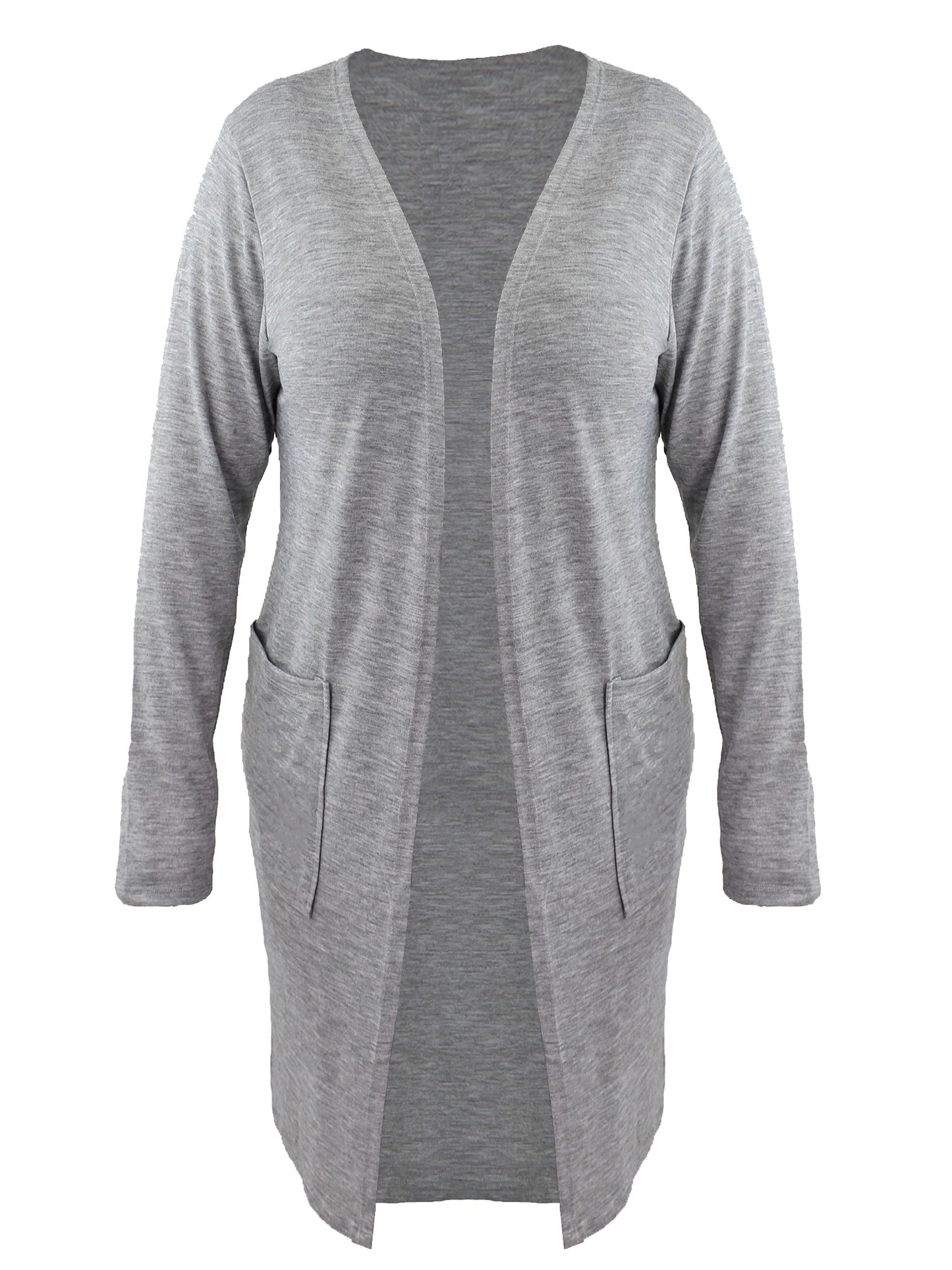 Womens Gray Plus Size Long Sleeve Knit Open Cardigan Sweater Size X-Large