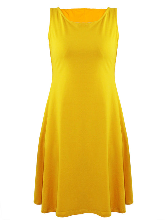 Simple Womens A-Line Sleeveless Dress With Pockets