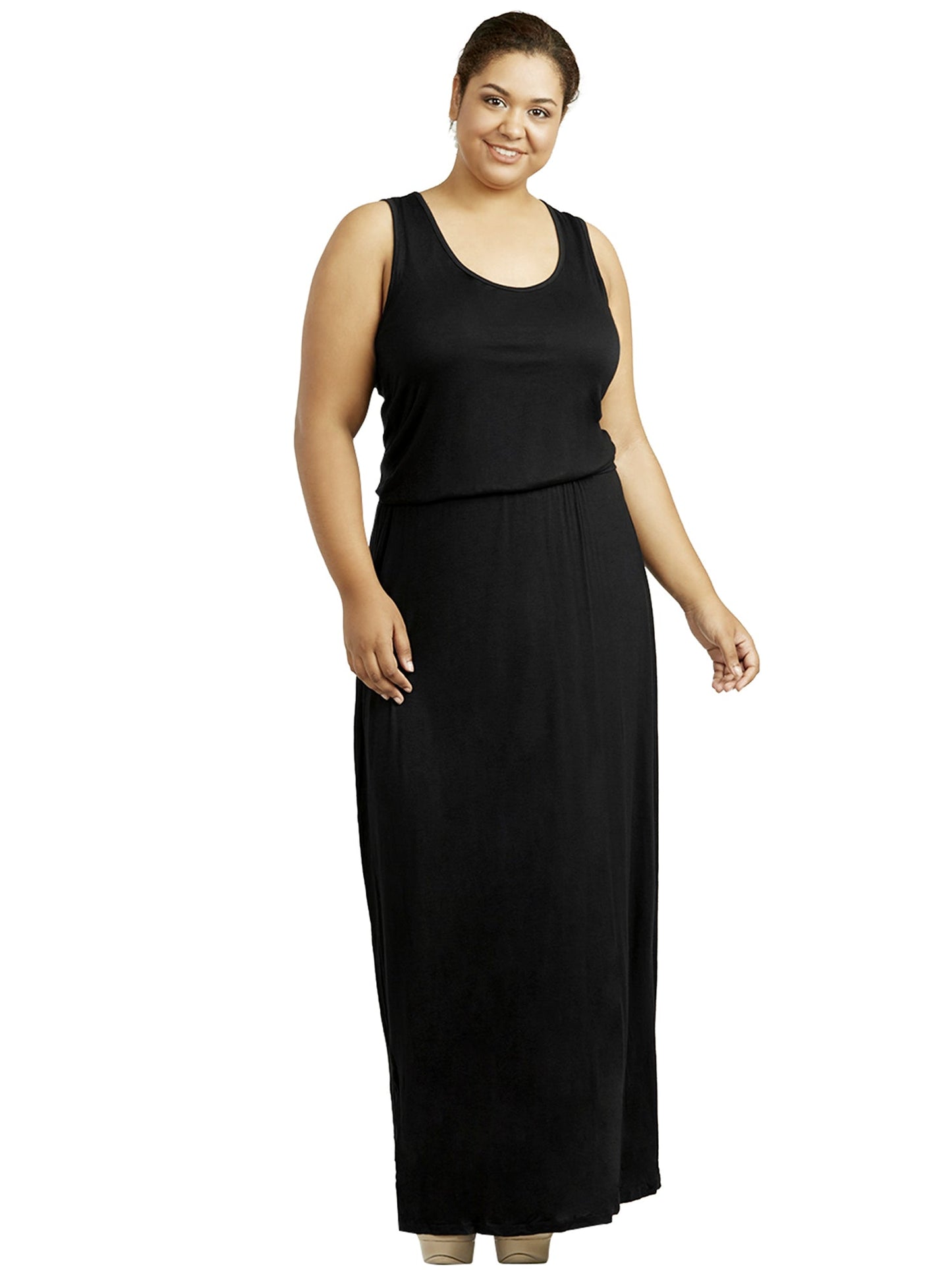 Womens Plus Size Elastic Waist Long Light Summer Dress