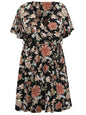 Floral Print Womens Plus Size Wrap Dress