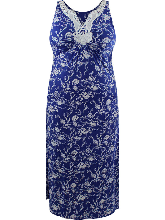 Floral Print Plus Size Sleeveless Maxi Dress