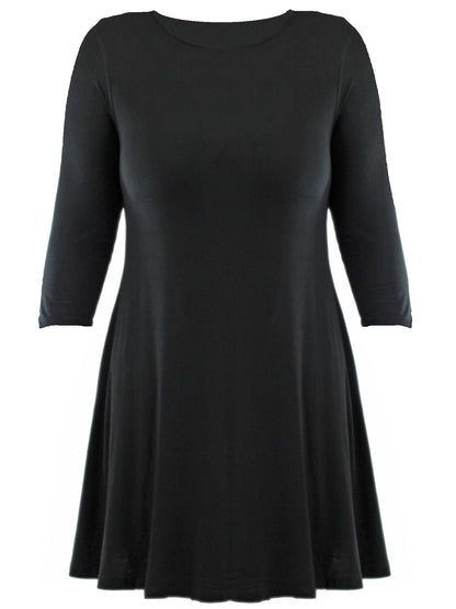 Plus Size Jersey Swing Dress With Pockets