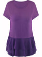 Short Sleeve Chiffon Womens Top With Ruffle