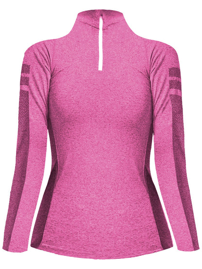 Sporty Active Quarter Zip Long Sleeve Pullover